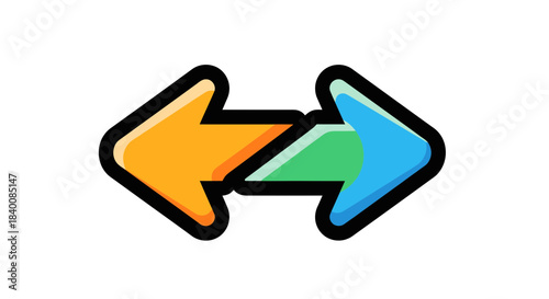 Arrows Symbolizing Reciprocity And Exchange: A Dynamic Graphic Illustration In Digital Art