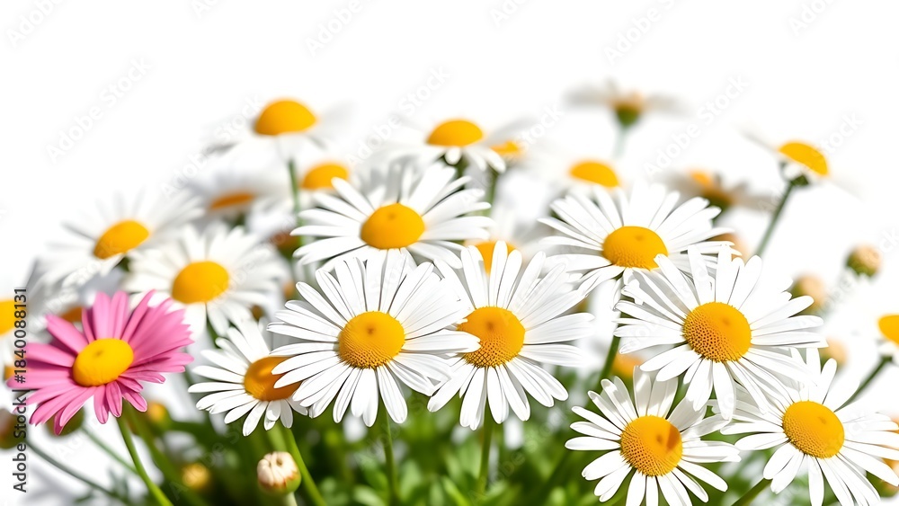 Obraz premium A delicate arrangement of fresh daisies bathed in sunlight, evoking purity and natural beauty.