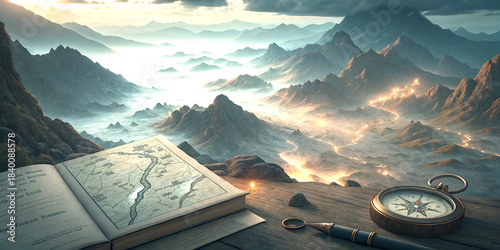 Mystical map of enchanted lands