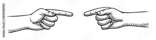 Hand gestures showing pinching movement and distance concept for small items or measurements used in presentations and graphics.