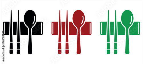 Sujeo Black Glyph Icon
Korean Sujeo Tableware Glyph Vector. Silhouette symbol representing Metal Chopsticks and Spoon (Oriental Cutlery). Ideal for showcasing Asian Cuisine and Korean Culture.