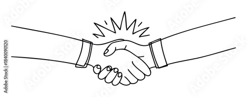Symbolic handshake conveying agreement and collaboration, perfect for business partnerships, successful deals, and unity concepts in presentations and web media.