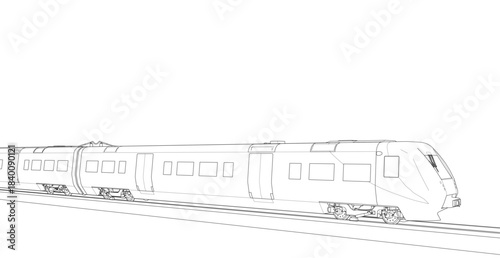 modern locomotive sketch symbol 3d illustration	
