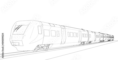 modern locomotive sketch symbol 3d illustration	
