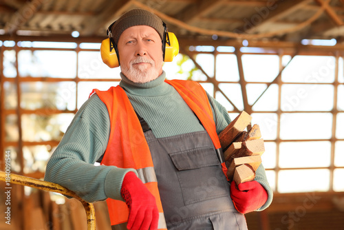 Mature male carpenter with ...