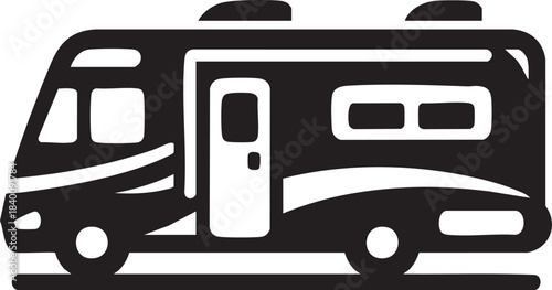 Recreational vehicle motorhome rv camper icon silhouette