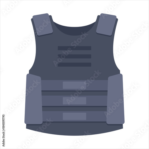 Bulletproof vest graphic illustration. protection and security item. Vector