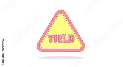 Yield Sign Illustration: A Clear And Concise Visual Communication Concept
