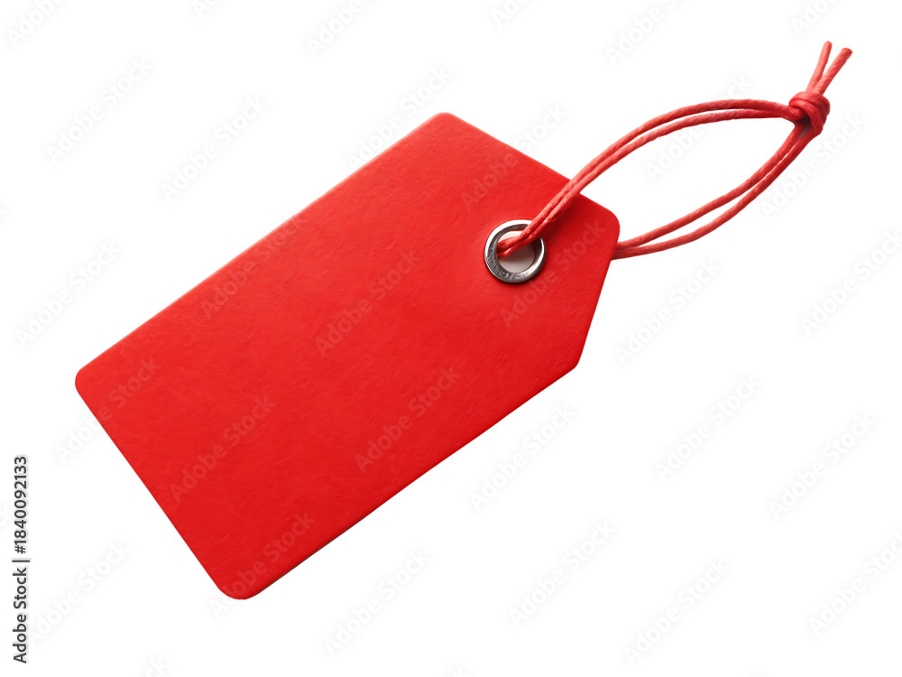 Fototapeta premium red price tag isolated on white background , PNG. AI Generated