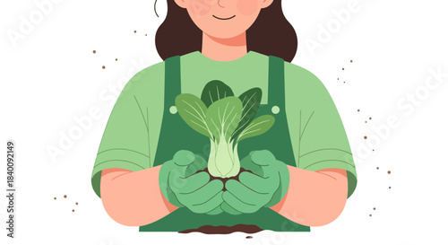 Woman Holding Organic Produce From Her Garden, Freshly Harvested and Ready to Eat