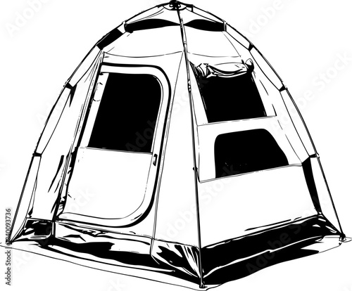 silent, solitary camping adventure wilderness | Clean, isolated vector art for creative projects.