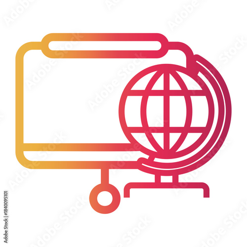 geography Line Gradient Icon