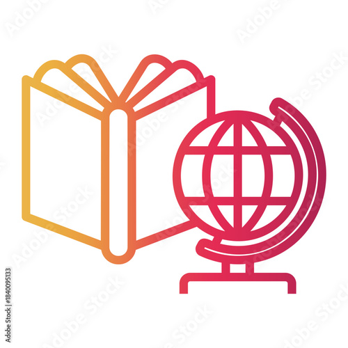 study Line Gradient Icon