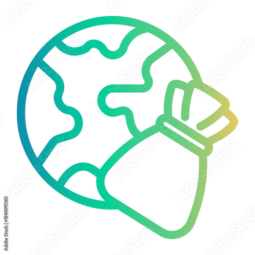 world Line Gradient Icon