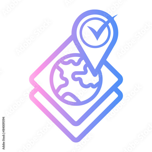 earth Line Gradient Icon