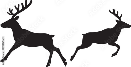 reindeer silhouette, reindeer christmas silhouette, reindeer silhouette simple, deer, animal, reindeer, silhouette, illustration, christmas, vector, isolated, mammal, cartoon, white, antler, wild, nat