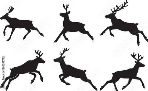 reindeer silhouette, reindeer christmas silhouette, reindeer silhouette simple, deer, animal, reindeer, silhouette, illustration, christmas, vector, isolated, mammal, cartoon, white, antler, wild, nat