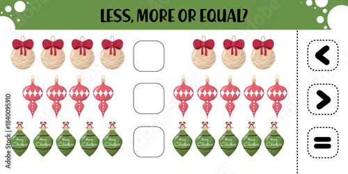 Less, More or Equal? Holiday Math Activity