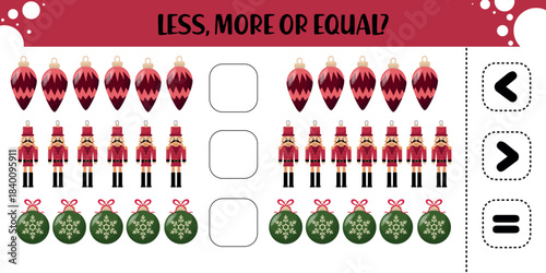 Christmas Ornament Comparison Worksheet for Kids