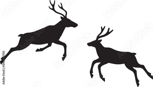 reindeer silhouette, reindeer christmas silhouette, reindeer silhouette simple, deer, animal, reindeer, silhouette, illustration, christmas, vector, isolated, mammal, cartoon, white, antler, wild, nat