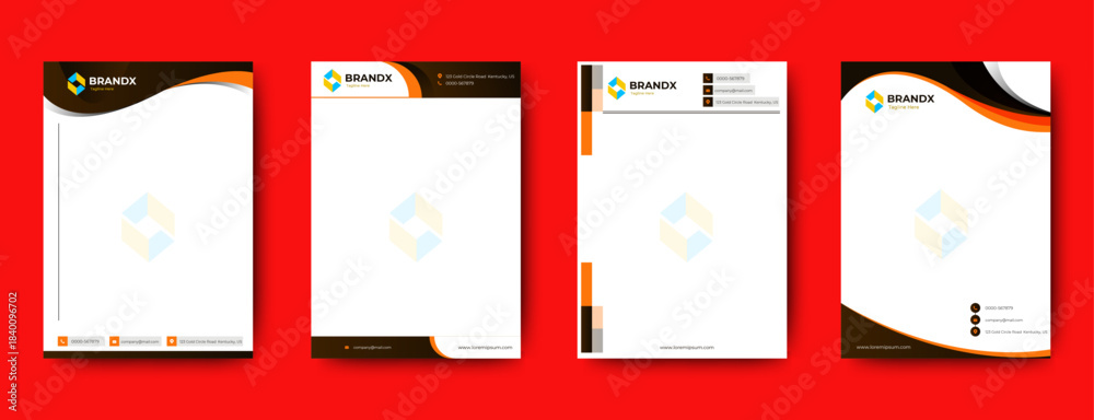 Fototapeta premium Modern and editable business letterhead design template set. vector