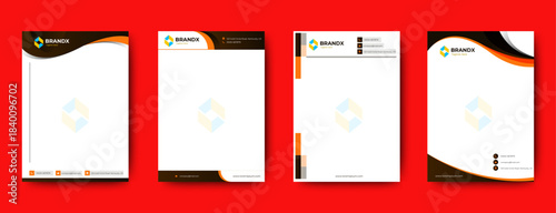 Modern and editable business letterhead design template set. vector