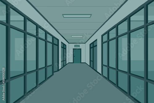 Liminal Space Corridor Artwork, Empty Hallway, Minimalist Architecture Design, Abstract Interior Art