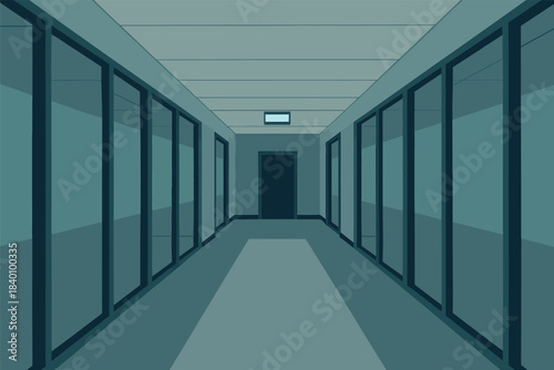Liminal Space Corridor Artwork, Empty Hallway, Minimalist Architecture Design, Abstract Interior Art