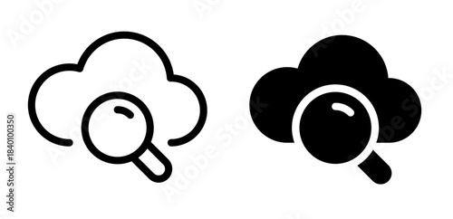 Cloud computing and search icon