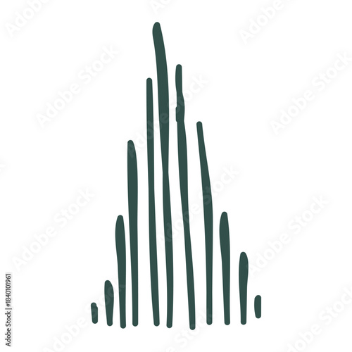 Christmas tree doodle. Hand drawn sketch. Vector illustration, flat design