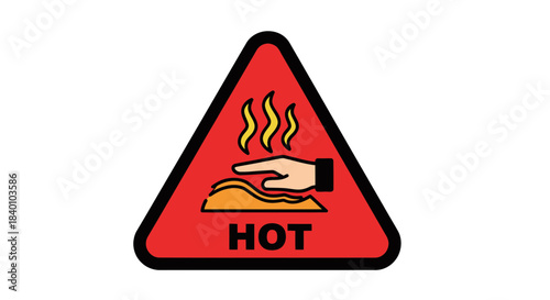 Warning Sign Indicating Extremely Hot Surface, Risk Management and Caution Required