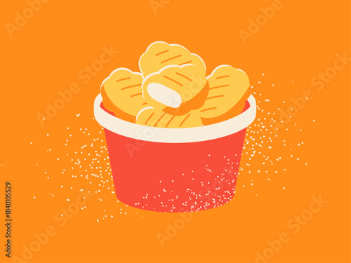 Illustration of a Chicken Nugget Basket