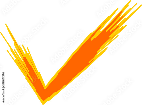 Approved Check Mark Symbol: An eye-catching, hand-drawn check mark, radiating energy and highlighting confirmation and approval in a vibrant, artistic way.