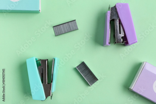 Different staplers with sta...