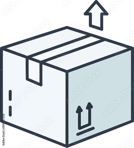 Minimalist Shipping Cardboard Box Icon