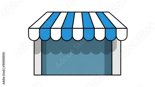 Animated cartoon storefront icon for online shopping and business services.