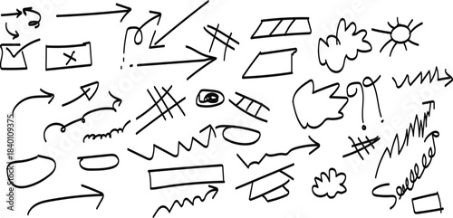 set of hand drawn arrows
