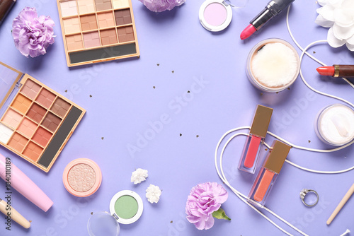 Frame made of makeup produc...