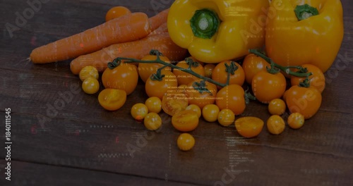 Centered produce remaining still while HUD overlay appearing, scanning then fading to show ripeness