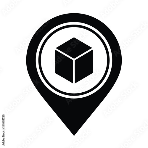 Location Pin With Box Icon
