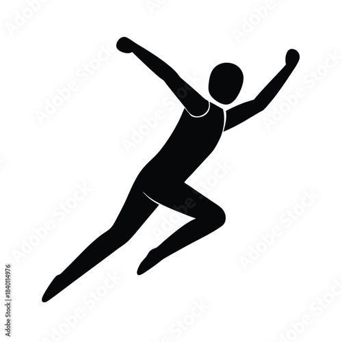 Long Jump Silhouette Icon