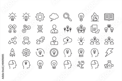 Creative Thinking and Problem-Solving Icons for Collaboration Platforms, Strategy Apps and Workflow Systems