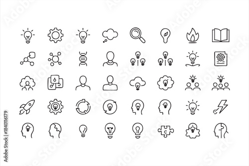 Strategic Planning and Insight Icons for Creative Teams, UI Design Systems and Concept Development