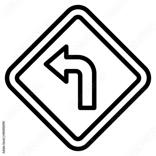 Turn Left Icon Element For Design