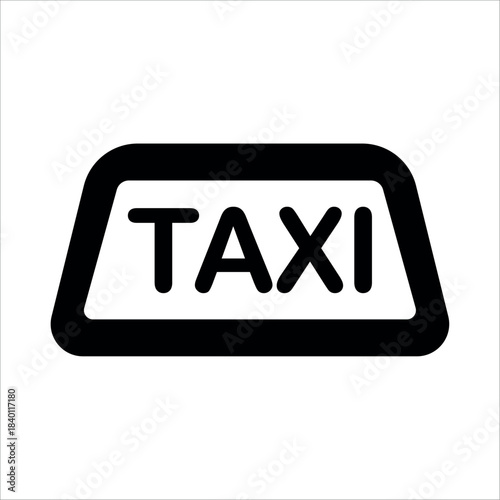 An illustration of a black taxi service icon on a white background