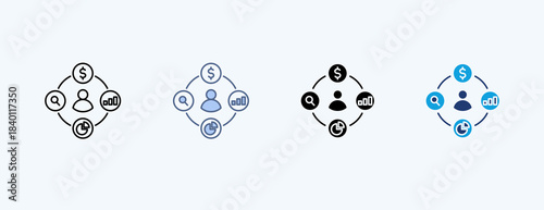 Sourcing Strategy Multiple Icon Illustration Vector