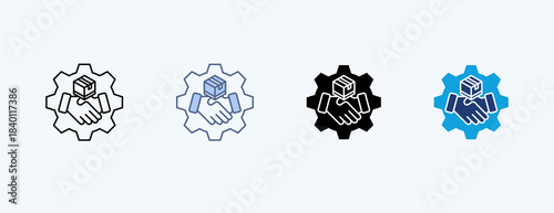 Supplier Relationship Multiple Icon Illustration Vector