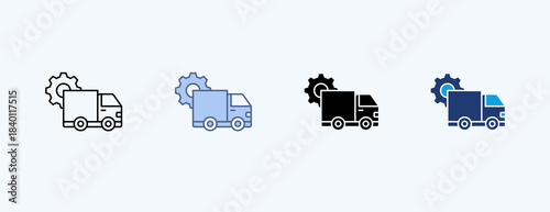 Logistics Management Multiple Icon Illustration Vector