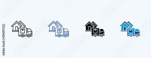 Warehouse Operation Multiple Icon Illustration Vector