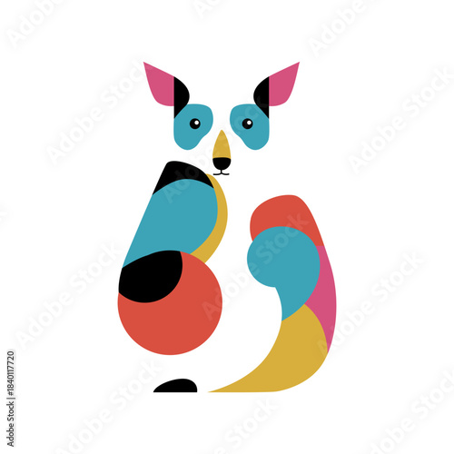 Charming Flat Wildlife Kangaroo Design Ideal for Posters, Children’s Content, and Social Media